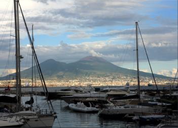 Santa Lucia Marina with Vesuv