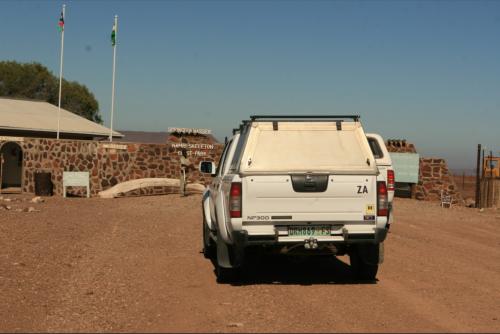 the entrance to the national park "Skeleton Coast"