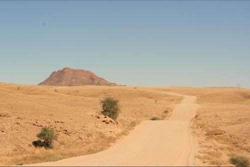 sloping down after leaving the hills