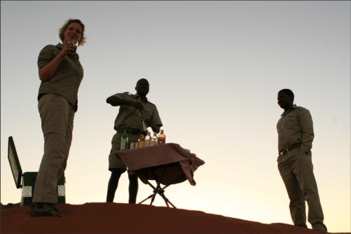 sundowner on a sand dune