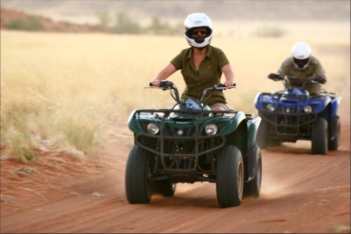 Britta enjoying the ride followed by a guide